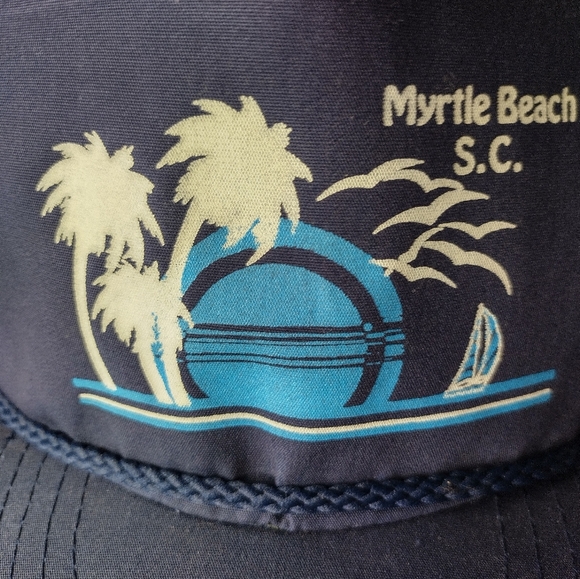 Vintage Myrtle Beach Snapback Hat With Built In Sun Visor South Carolina Fashion - Picture 8 of 15